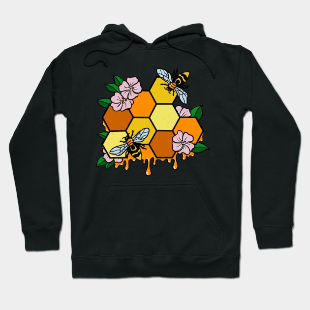 Honeycomb and Bees Hoodie by noellelucia713